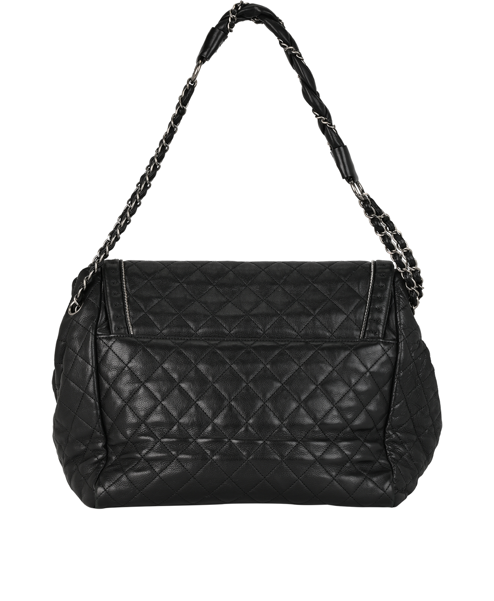 Istanbul Accordion Flap, &pound;1,100, Handbags, Black, Leather, Back view